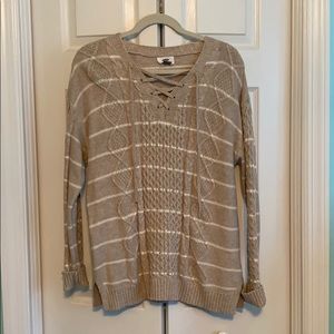 Beige striped sweater